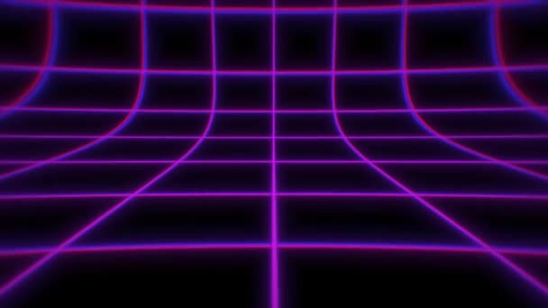 Synthwave Wireframe Net Illustration Abstraktní Digitální Pozadí Léta Léta Retro — Stock video