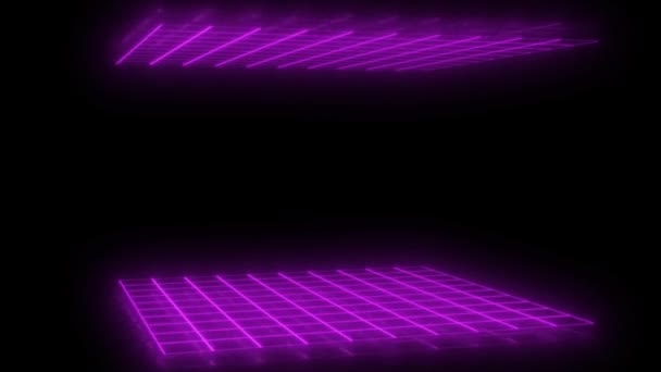 Retro Cyberpunk Styl 80S Sci Tło Futurystyczny Krajobrazem Sieci Laserowej — Wideo stockowe