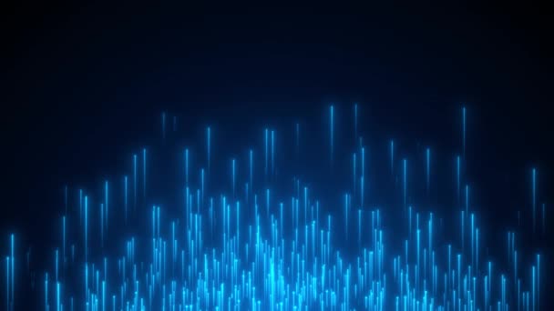 Technologia Cyfrowa Niebieskie Tło Poruszające Się Cząstki Światła Sieć Połączeń — Wideo stockowe