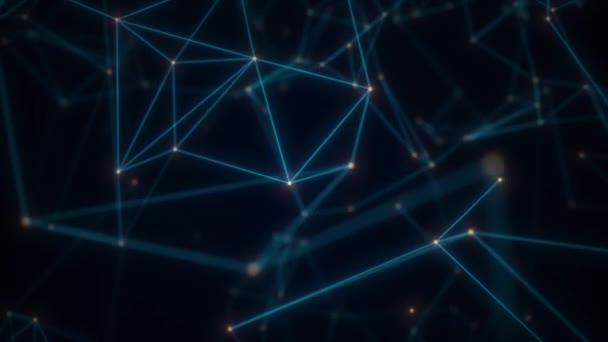 Noktalı Çizgili Dijital Mavi Arkaplan Büyük Veri Görselleştirmesi Bağlantısı Yapısı — Stok video