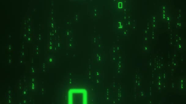 Den Binära Koden Matrix Stil Sömlös Ögla Digital Binär Kod — Stockvideo