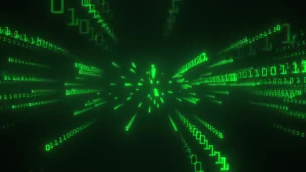 Binární Kód Stylu Matrix Bezešvé Smyčky Digitální Binární Kód Zpracovávající — Stock video