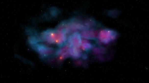 Fondo Espacial Con Nebulosa Realista Estrellas Brillantes Cosmos Coloridos Con — Vídeo de stock