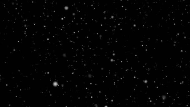 Pokrywa Śniegu Czarne Tło Zima Powoli Opadający Efekt Śniegu Zielony — Wideo stockowe