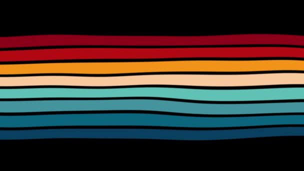 Vintage Striped Backgrounds Loop Samples Retro Colors Från 1970 Talet — Stockvideo