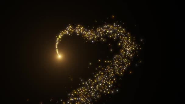 Particles Illuminate Heart Symbol Design Glow Glowing Magic Congratulation Happy — Stock Video