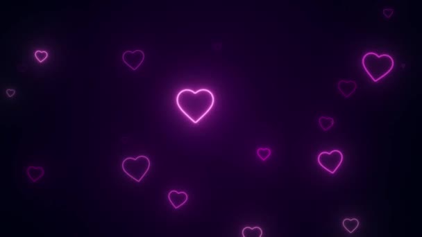 Βρόχο Βίντεο Αφηρημένες Ροζ Καρδιές Σκούρο Φόντο Έννοια Ημέρα Του — Αρχείο Βίντεο