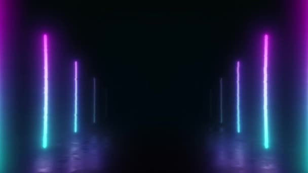 Стиль Ретро Кіберпанк Років Sci Футуристичний Лазерний Ландшафт Цифровий Кіберповерхневий — стокове відео