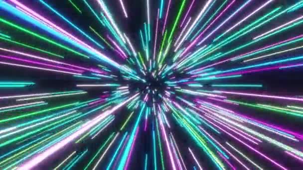 Gwiezdny Tunel Neonowymi Numerami Stojącymi 2023 Szczęśliwego Nowego Roku Witającego — Wideo stockowe