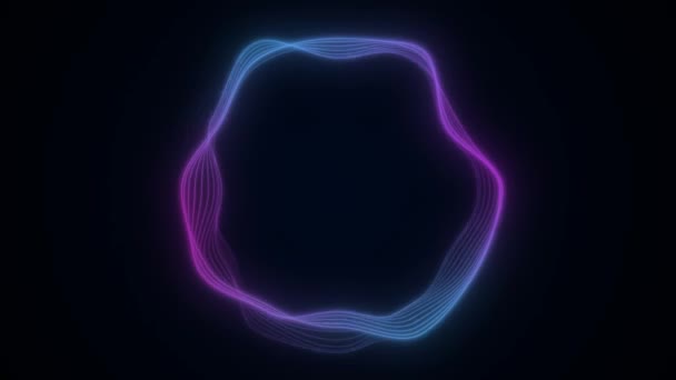 Streszczenie Renderowania Neon Koło Purpurowe Neony Kręgi Abstrakcyjne Futurystyczny Tech — Wideo stockowe