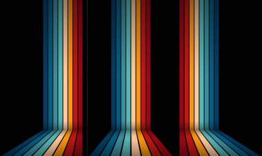 Vintage Striped Backgrounds, Posters, Banner Samples, Retro Colors from the 1970s 1900s, 70s, 80s, 90s. retro vintage 70s style stripes background poster lines. shapes vector design graphic 1980s clipart