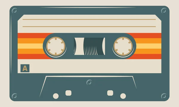 Soft Green Musiccasette Cassette Tape Vektor Art Image Illustration Isoliert — Stockvektor