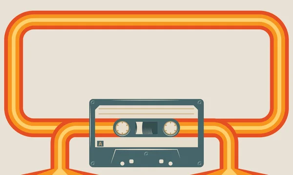 Musiccasette Vert Tendre Cassette Illustration Image Art Vectoriel Isolé Sur — Image vectorielle