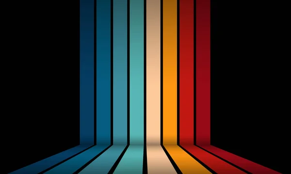 Vintage Striped Backgrounds Posters Banner Samples Retro Colors 1970 대1900 — 스톡 벡터