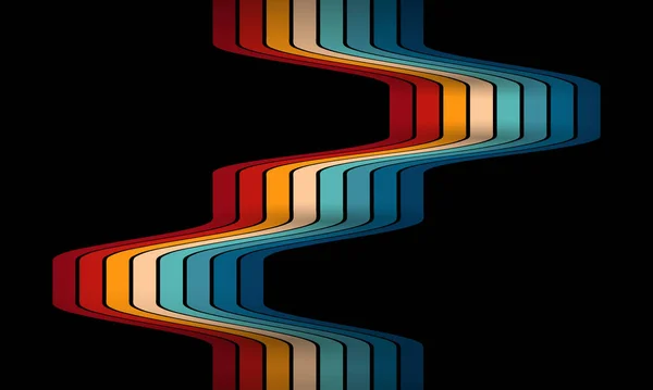 ヴィンテージストライプの背景 ポスター バナーサンプル 1970年代 70年代 80年代 90年代のレトロな色 レトロなヴィンテージ70年代スタイルのストライプの背景ポスターライン 図形ベクトル設計図1980年代 — ストックベクタ