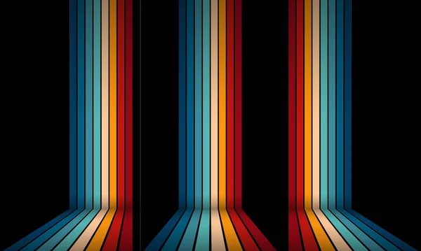 Vintage Striped Backgrounds Posters Banner Samples Retro Colors Let Století — Stockový vektor