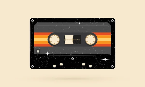 Retro Musiccasette Retro Color Cassette Tape Vector Art Image Illustration — стоковий вектор