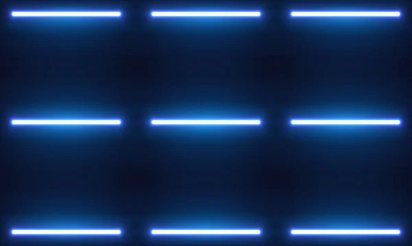 Blaue Neonlampen Vektor Hintergrundbeleuchtung Untere Wand Mit Leuchtstofflampen Neonlicht Vektor — Stockvektor