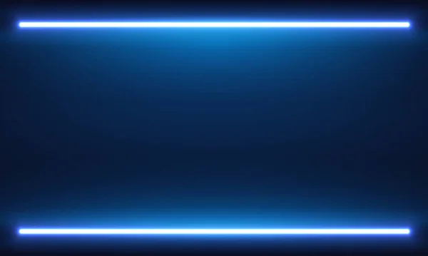 Синие Неоновые Лампы Вектор Подсветка Нижней Стены Люминесцентными Лампами Неоновый — стоковый вектор