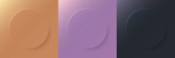 Комплект Золота Фиолетового Золота Черная Рамка Дизайн Абстрактная Круговая Подкладка — стоковый вектор