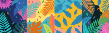 Merhaba Summer konsept tasarımı, yaz panoraması, orman egzotik yapraklı soyut çizim, renkli tasarım, yaz arkaplanı ve afiş. Çerçeve şablonunu bırakır. Tropik yaz dekorasyon çerçevesi.