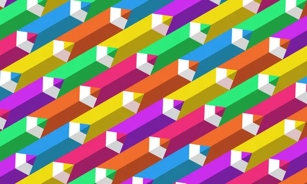 Motif Géométrique Sans Couture Avec Crayons Colorés Dans Style Plat — Image vectorielle