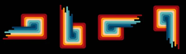 Abstraktes Hintergrunddesign Der 1970Er Jahre Futuristischen Retro Stil Mit Farbenfrohen — Stockvektor