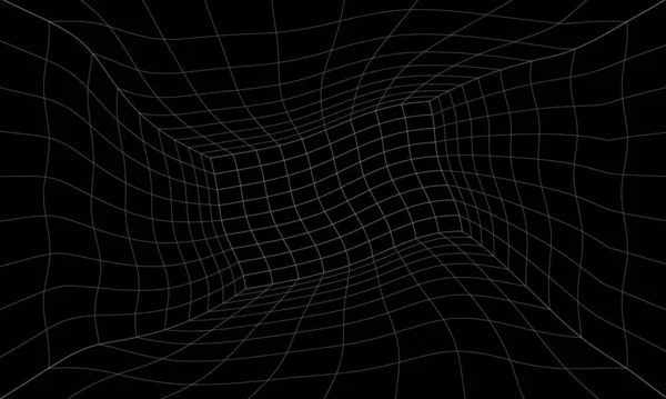 复古科幻背景图80年代的未来派景观 数字网络表面 设计在1980年代风格 空隙网状空间 网络庞克复古未来主义风格 波浪形 酸性房间 — 图库矢量图片