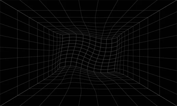 Rétro Science Fiction Contexte Paysage Futuriste Des Années Cyber Surface — Image vectorielle
