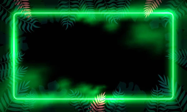 Тропическая Элегантная Рамка Экзотических Изумрудных Листьев Дизайн Вектор Райское Растение — стоковый вектор