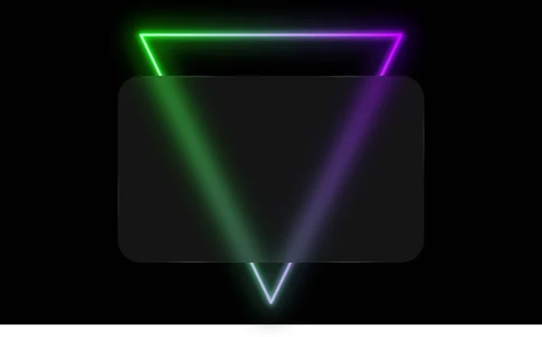 Glas Morfism Kreditkort Mall Plast Rektangel Glow Ljus Triangel Svart — Stock vektor