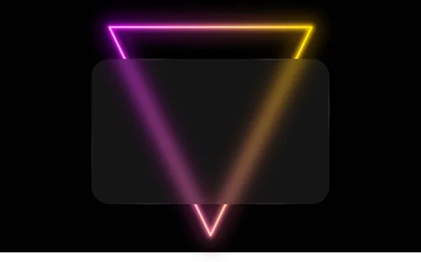 Glas Morfism Kreditkort Mall Plast Rektangel Glow Ljus Triangel Svart — Stock vektor
