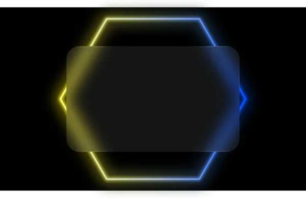 Стекломорфизм Шаблон Кредитной Карты Пластиковый Прямоугольник Светящийся Шестиугольник Черном Мелком — стоковый вектор