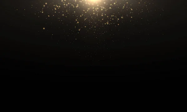 Абстрактное Падение Золотых Огней Волшебная Золотая Пыль Блики Праздничный Рождественский — стоковый вектор