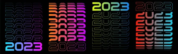 2023 Metin Tasarımı Vektör 2023 Typography Illustration Element New Year — Stok Vektör