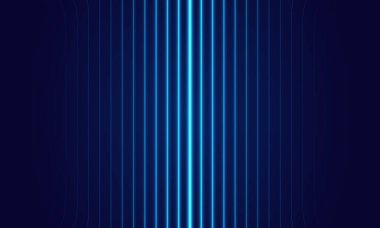 Dijital geometrik elementler soyut vektör arkaplanı. Koyu mavi arka plan. Modern çizgi çizgileri eğrisi soyut lüks sunum arkaplanı. Parlayan neon ışıkları kozmik parlak mavi renk tüneli