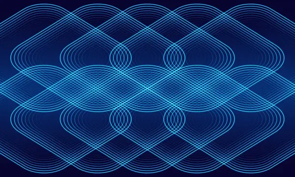 Digitale Geometrische Elemente Abstrakten Vektorhintergrund Dunkelblauer Hintergrund Moderne Linienstreifen Kurven — Stockvektor