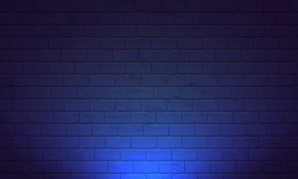 Nightly Brick Wall Purple Background Neon Lights Vector Illustration Brick — Stock Vector