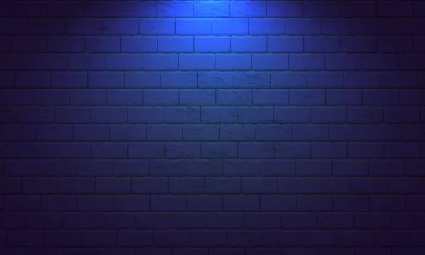 Nightly Brick Wall Purple Background Neon Lights Vector Illustration Brick — Stock Vector
