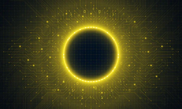 Цифровая Электрическая Цепь Круга Background Image Электрической Цепи Темно Синем — стоковый вектор