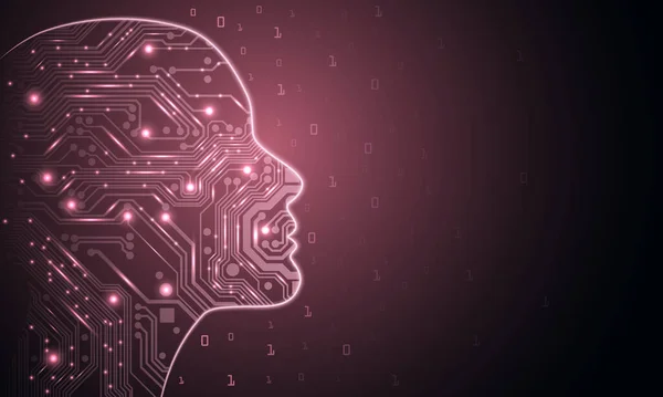Stordata Och Artificiell Intelligens Koncept Maskininlärning Och Cyber Mind Dominans — Stock vektor