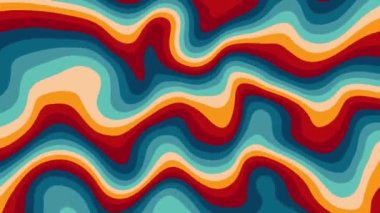 Retro, turuncu, dalgalı, sıvı, psychedelic, groovy, hippi, düz, soyut, 70 'lerin geçmişe dönük arka planı. 1970' lerin klasik çizgili arka planı, Retro Colors 'u, 70' lerin modası.