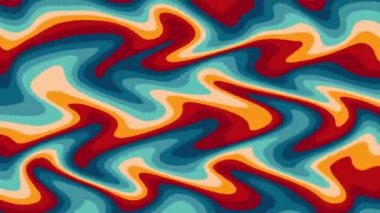 Retro, turuncu, dalgalı, sıvı, psychedelic, groovy, hippi, düz, soyut, 70 'lerin geçmişe dönük arka planı. 1970' lerin klasik çizgili arka planı, Retro Colors 'u, 70' lerin modası.