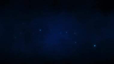 Gerçek Dizi Odası Gece Yarısı Mavisi Arkaplanı 'na sahip dumanlı veya sisli. Dumanı hareket ettiren mistik ışıklar, sislerin içinde ateş böcekleri. Reklam için gizemli bir atmosfer..