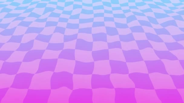 黒と白のチェックされた床 気化波の美学 パステルカラーのレトロなアニメーションの背景 チェスボードスタイルのループ チェッカーボードの床と超現実的な気化波 ヴィンテージスタイルレトロな背景 — ストック動画