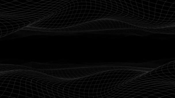 Retro Futuristische Achtergrond Synthwave Draad Frame Netto Illustratie Abstracte Digitale — Stockvideo