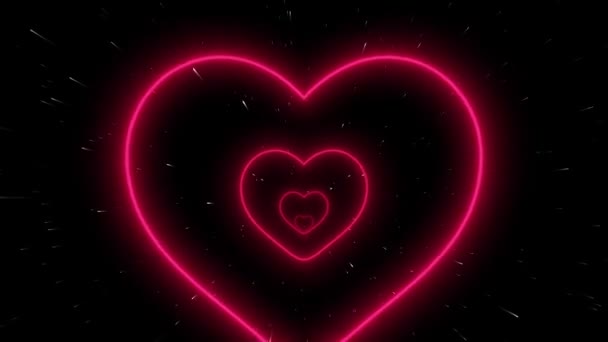Αφηρημένη Καρδιά Σήραγγα Ιστορικό Φουτουριστικό Τούνελ Νέο Ροζ Σήραγγα Καρδιάς — Αρχείο Βίντεο