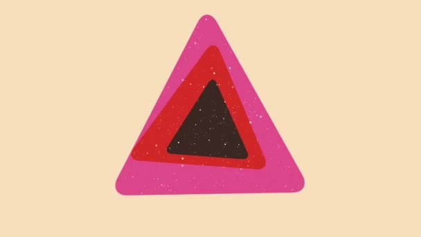 Animação Loop Com Efeito Impressão Riso Elemento Moldura Triangular Vintage — Vídeo de Stock