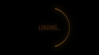 Çember yüzde şeması (metre) 0 'dan 100' e, kullanıcı arayüzü (UI) veya yükleme durumunun infografik göstergesi. Pasta grafiği şeklinde gösterge yükleniyor, yükleme işlemi canlandırılıyor