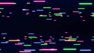 Parlak neon ışınları ve parlak çizgileri olan soyut renkli bir arkaplan. Pembe kırmızı mavi döngü arka plan. Işık hızında. Kusursuz döngü animasyonu. Neon ışıkları, siber punk tarzında neon yağmurları